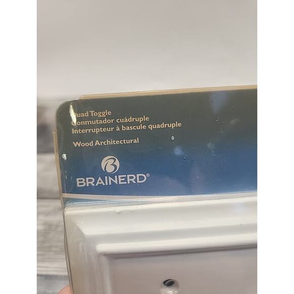 Brainerd Quadruple Toggle 4 Light Switch Wood Architectural Pure White [69] - Picture 3 of 9